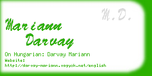 mariann darvay business card